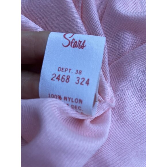 Vintage 60s Sears Womens Pink Semi Sheer Dressing Gown Size S 100% Nylon Boudoir - Picture 4 of 10